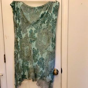 Silk Asymetrical Hemline Skirt with Built-in Slip